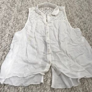 Abercrombie kids white button up tank